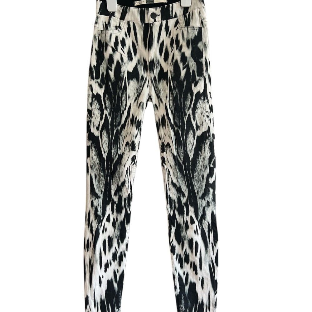 Black and White Animal Print Pants